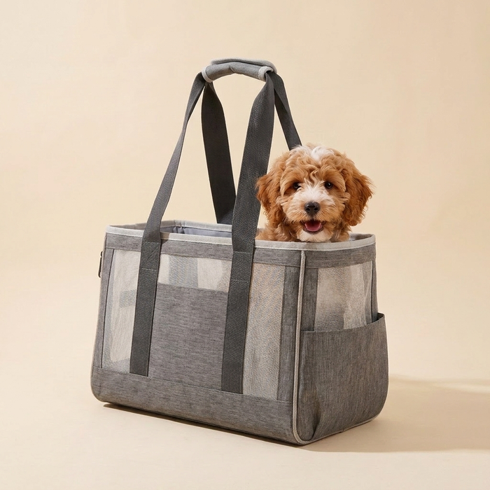 Dog with carrier backpack